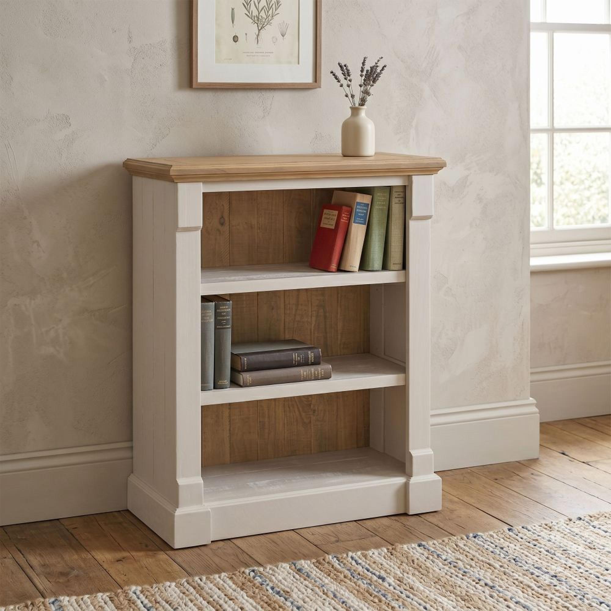 Chateau Bookcase - Low - Grey Painted - Pine