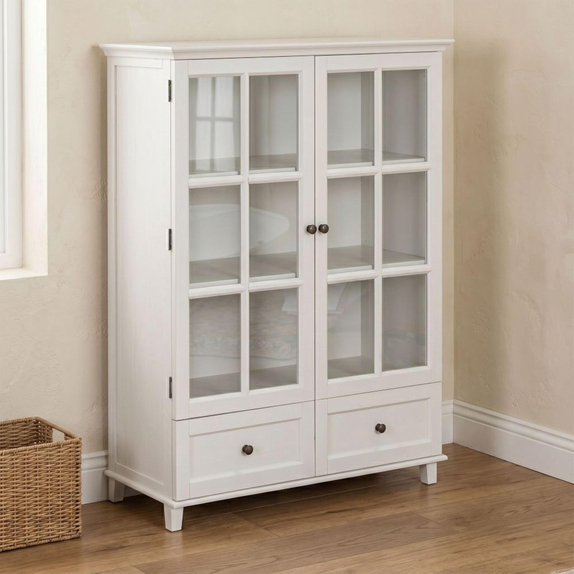 Provence Painted Bookcase - 2 Door - 2 Drawer - Low - Truffle