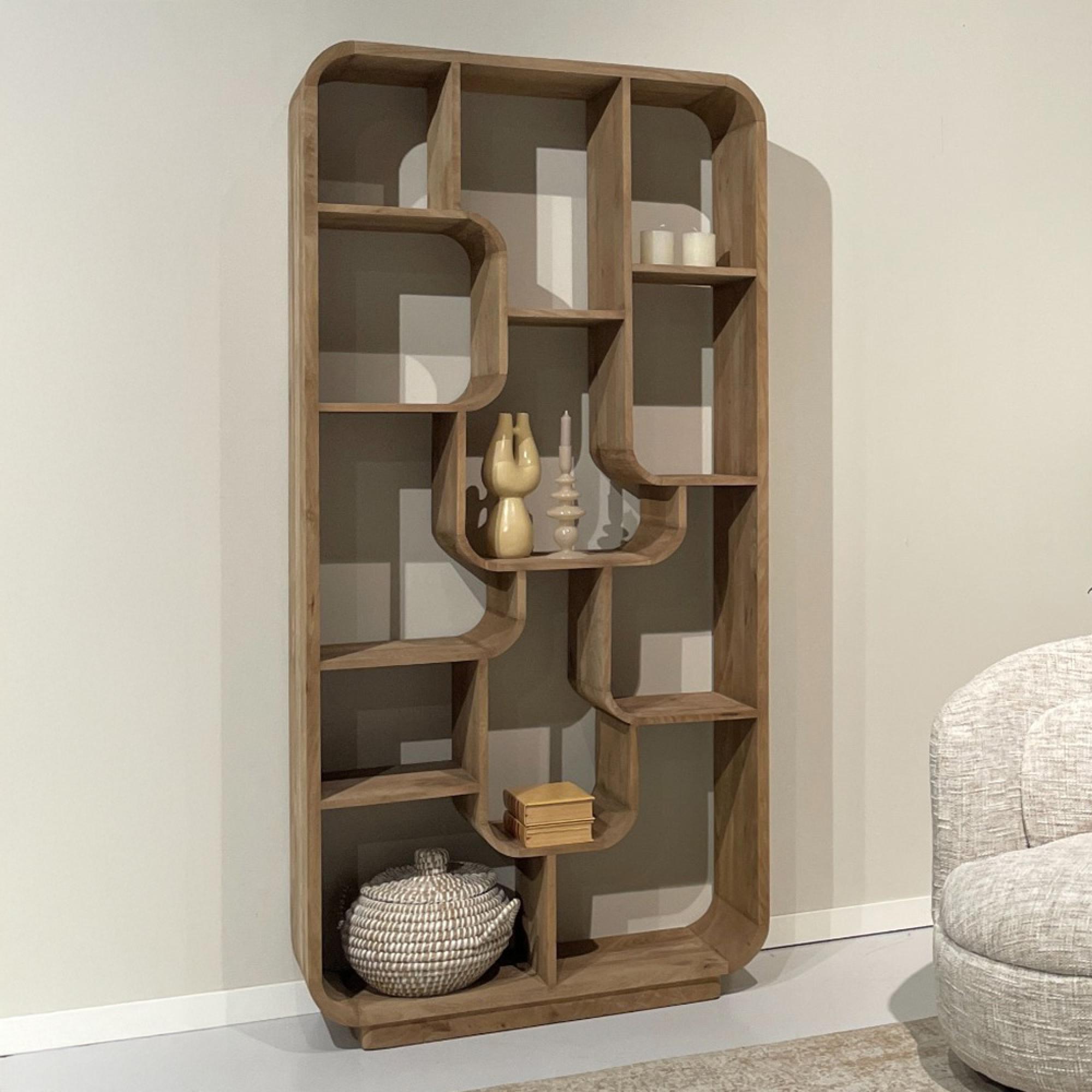Brix Logan Open Shelving Unit - Almond - Mango Wood