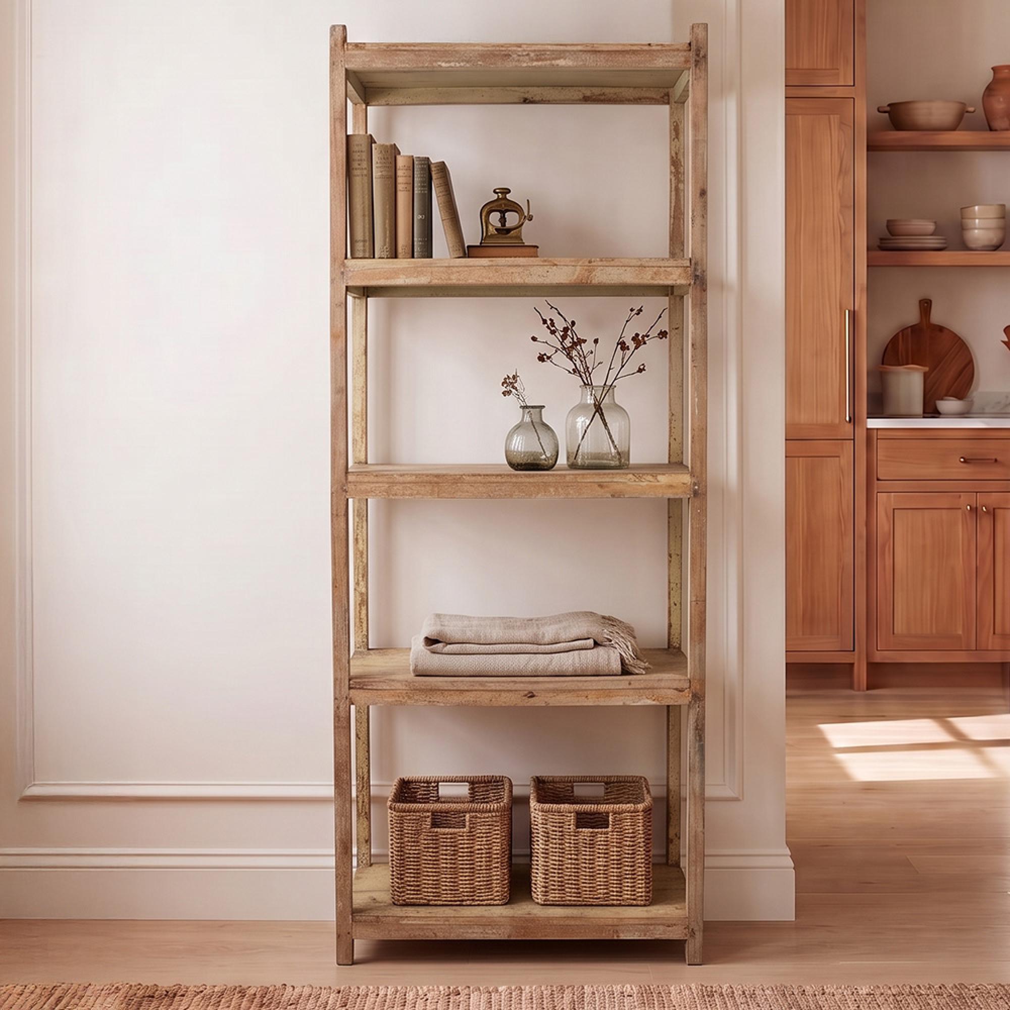Open Shelving Unit - Natural Weathered - Wooden