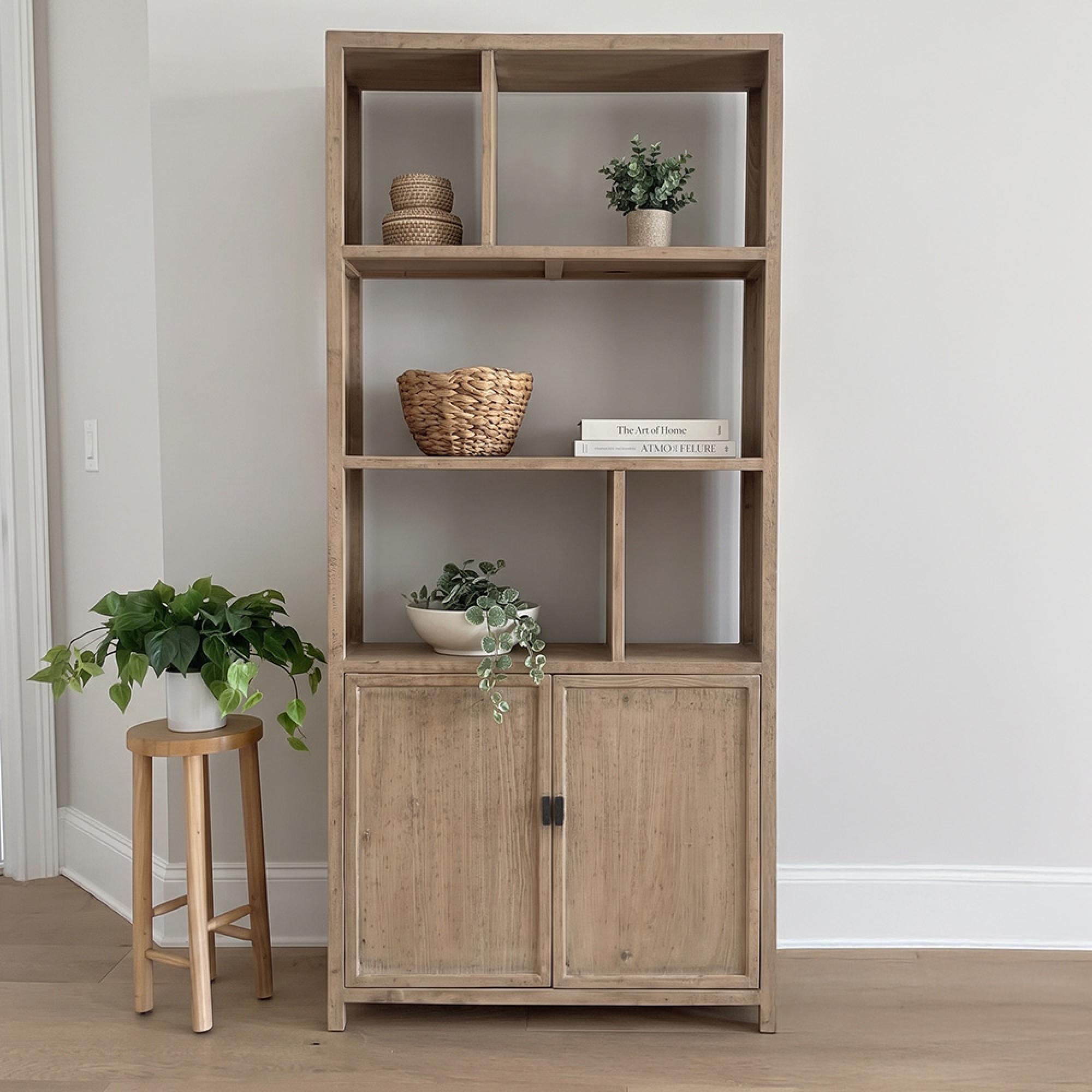 Salta Bookcase - 2 Door - Natural - Wooden