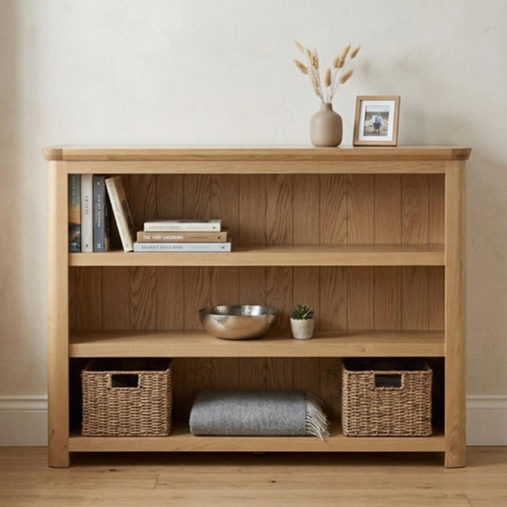 Treviso Oak Low Bookcase