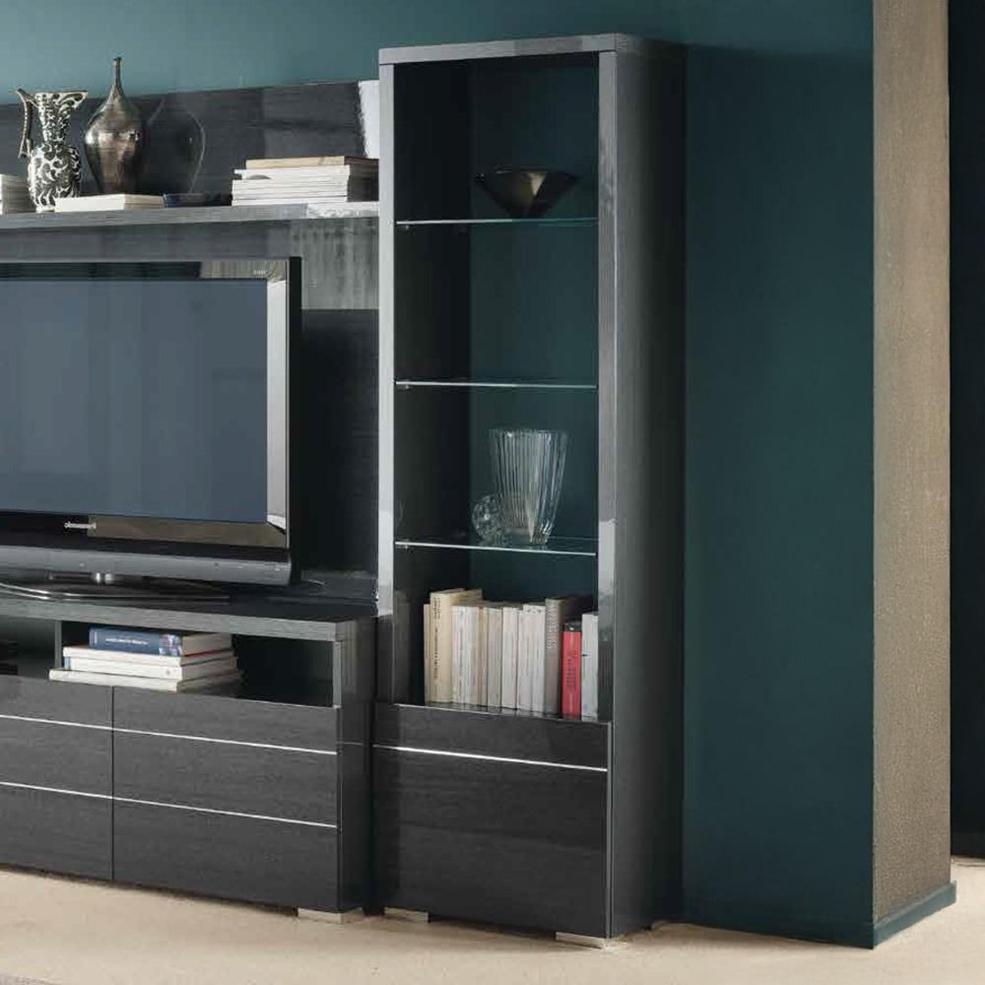 Versilia Bookcase - 1 Door RHF - Black