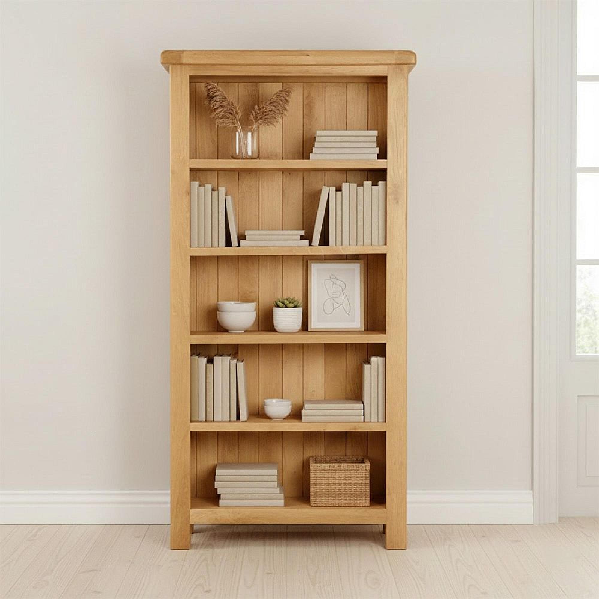 Clearance - Salisbury Premium Large Bookcase - Oak - FSS17489