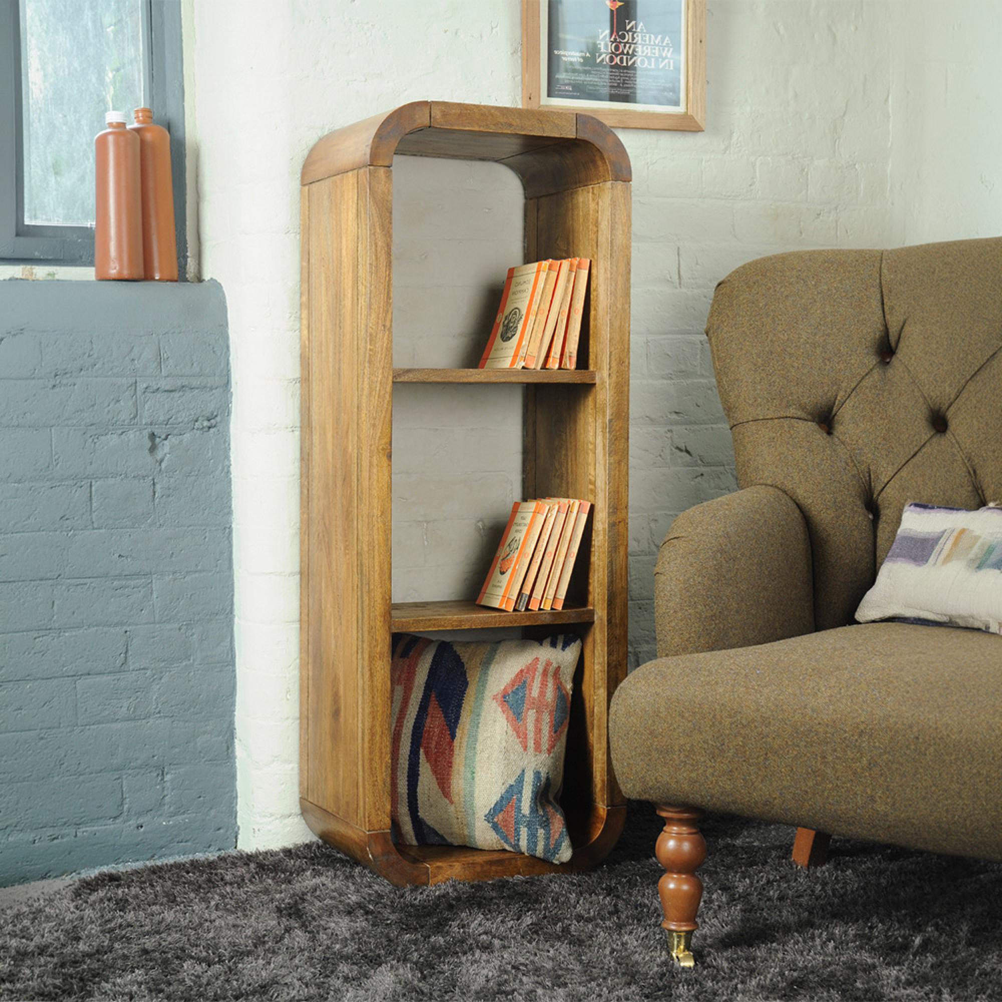 Curved Edge Bookshelf - Tall - Mango Wood