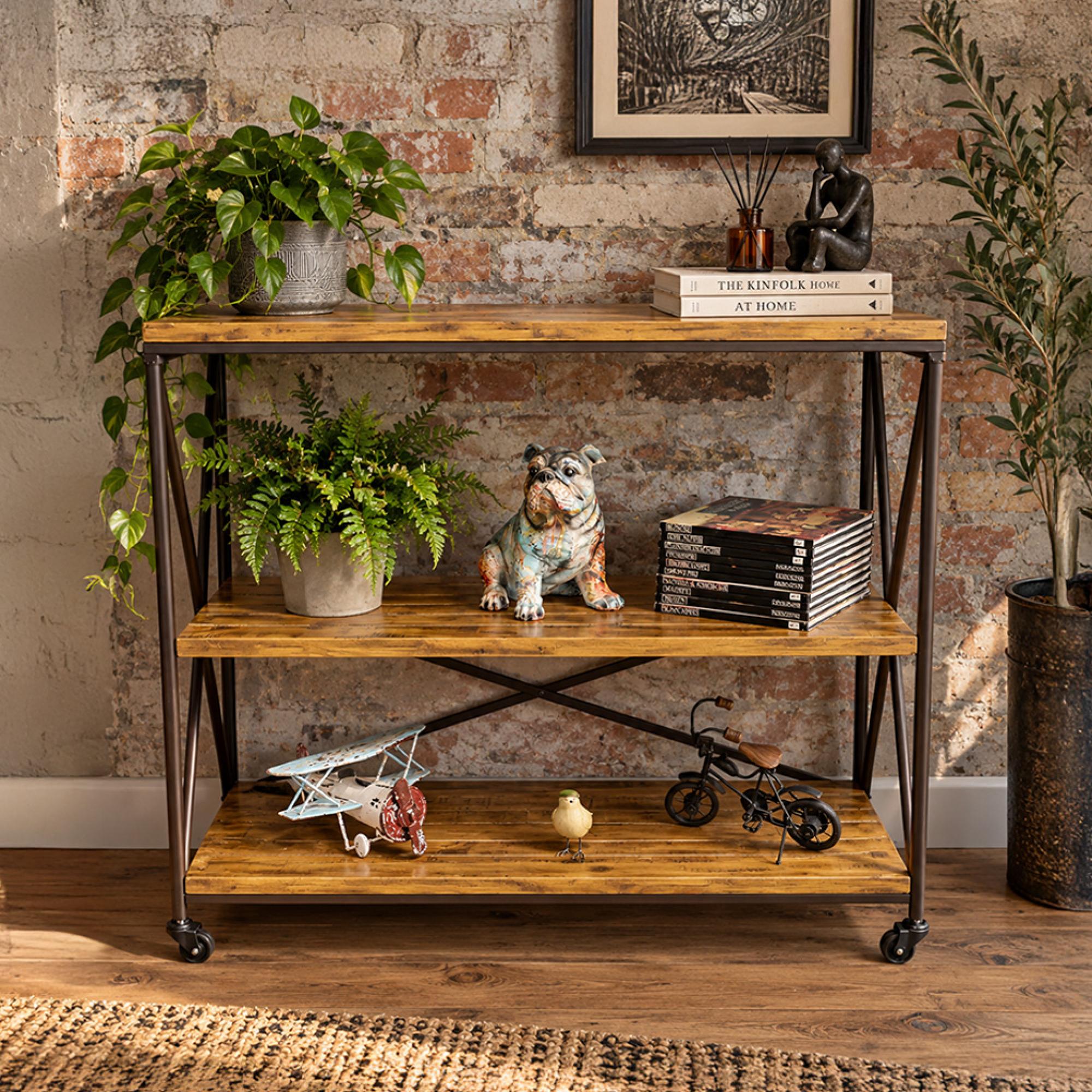 Shelves - Wood and Metal - on Wheels