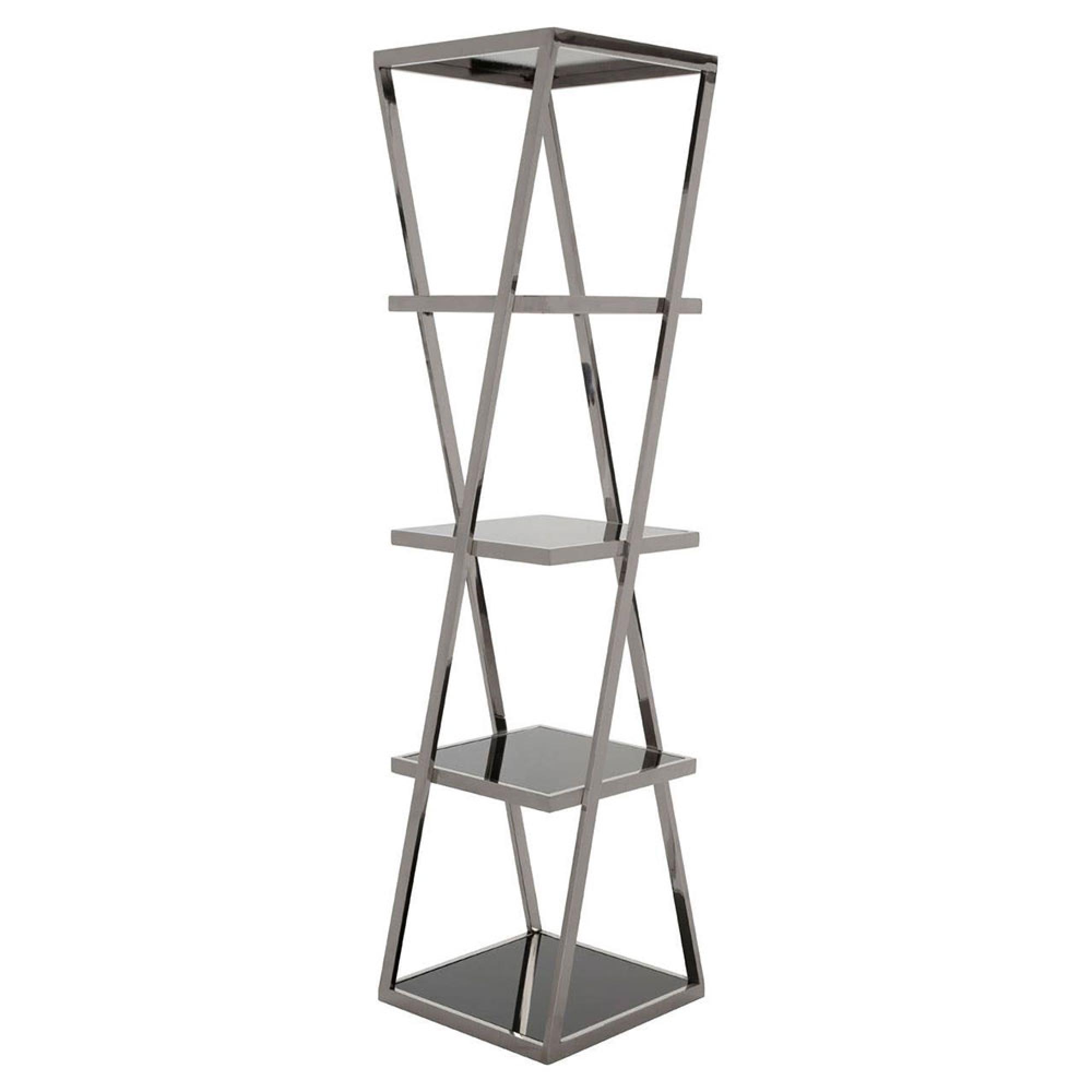 Ackley Shelving Unit - Chrome Glass