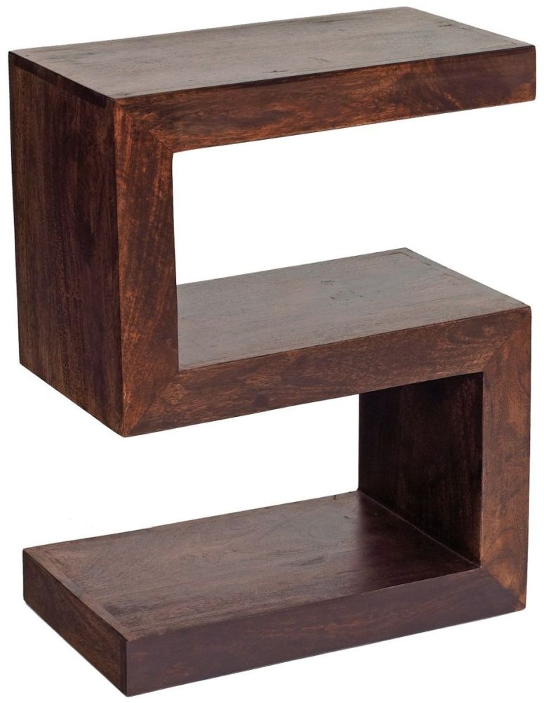 Ajmer Shelving Unit - S Shape - Dark Mango Wood
