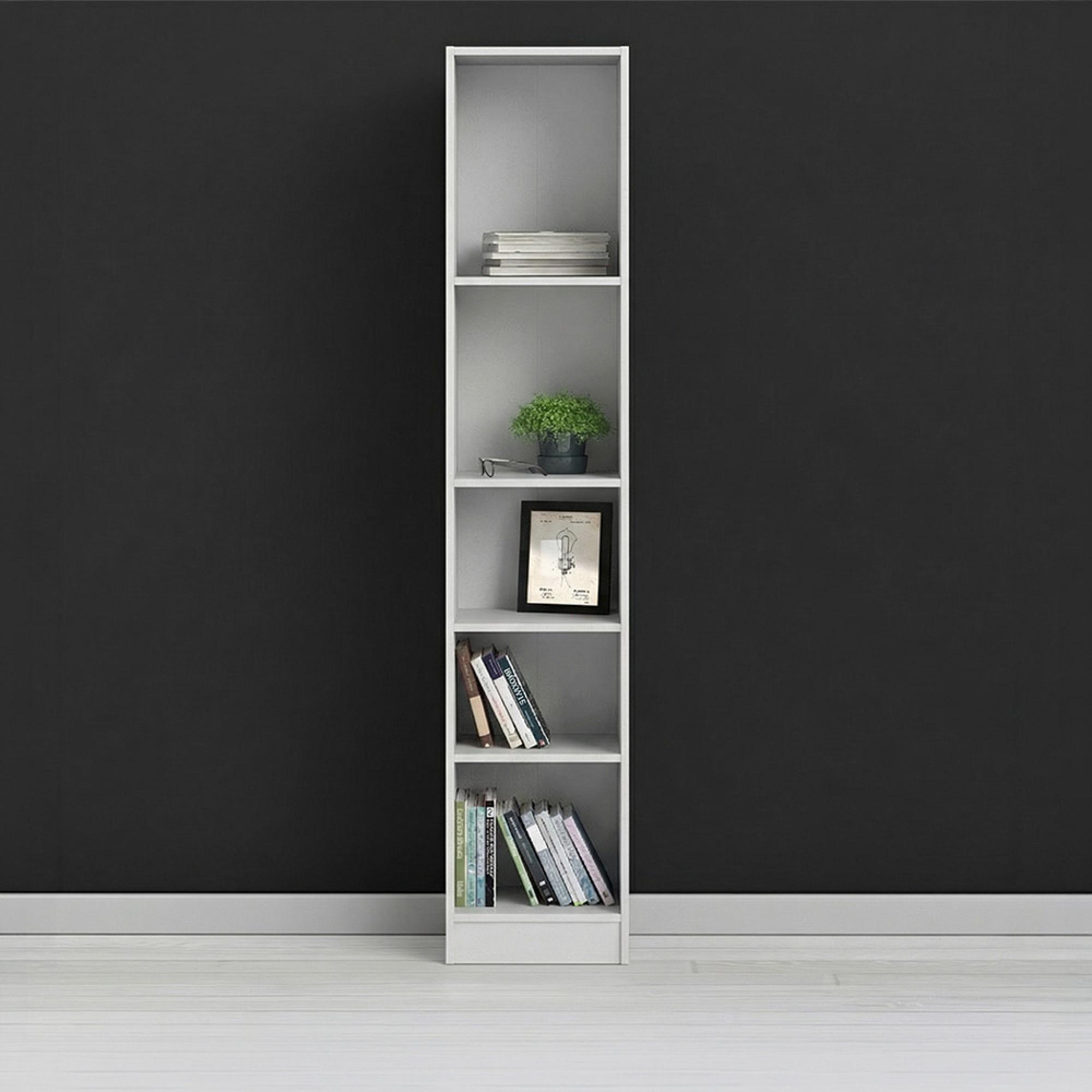 Basic Bookcase - Narrow - White