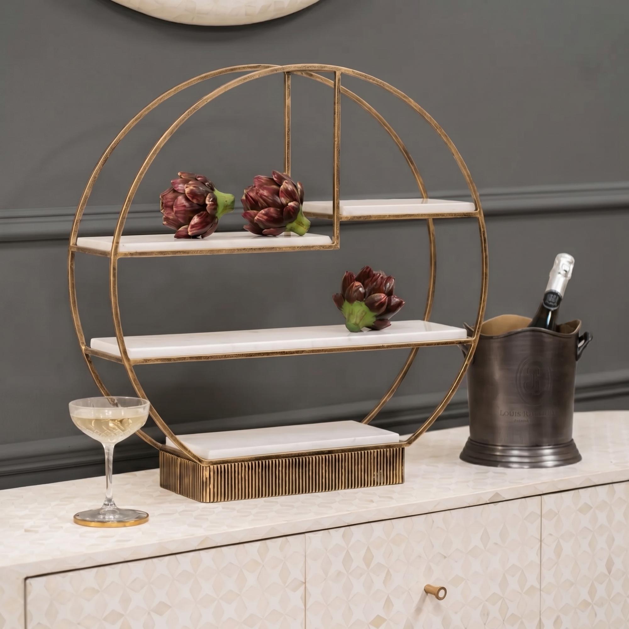 Belvedere Buffet Stand - Aged Gold - Multi Tier