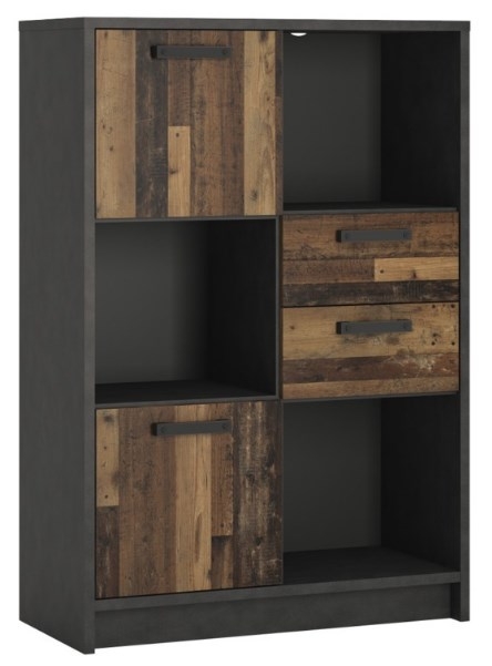 Brooklyn Bookcase - 2 Door - 2 Drawer - Low - Rustic