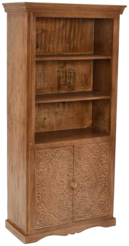 Carved Bookcase - Mango Wood