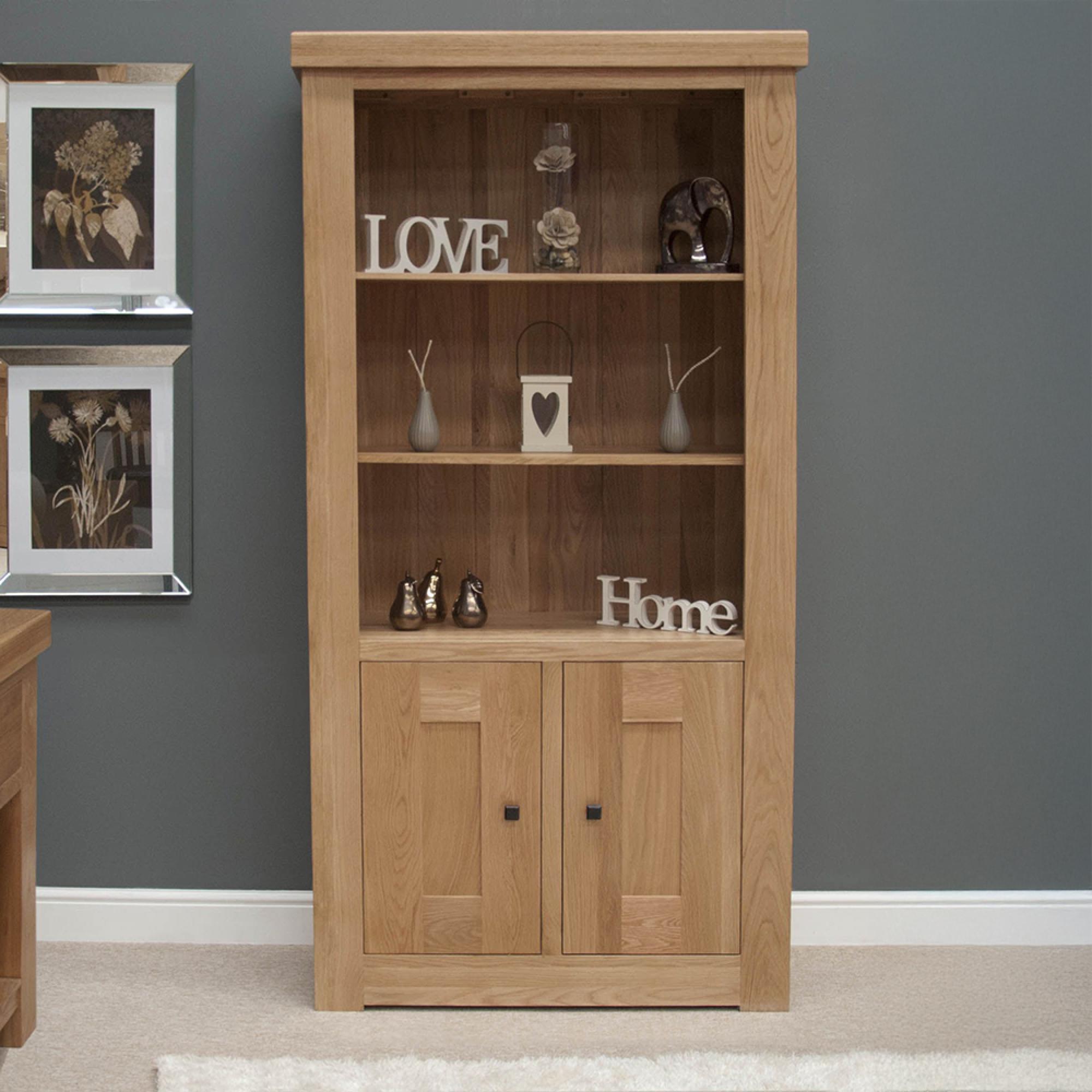 Bordeaux Bookcase - with Cupboard - Oak