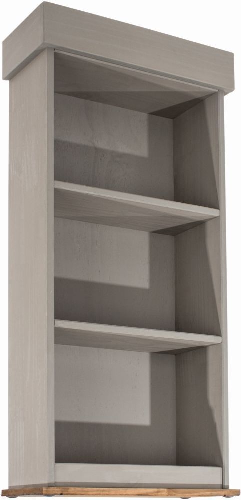 Corona Low Narrow Bookcase - Grey Mexican Pine