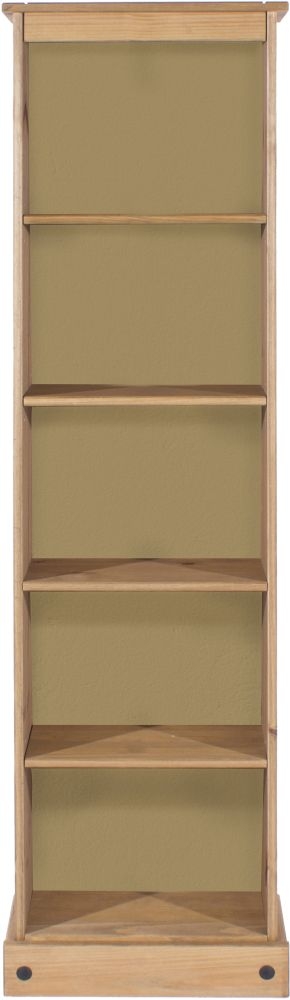 Corona Tall Narrow Bookcase - Pine Mexican