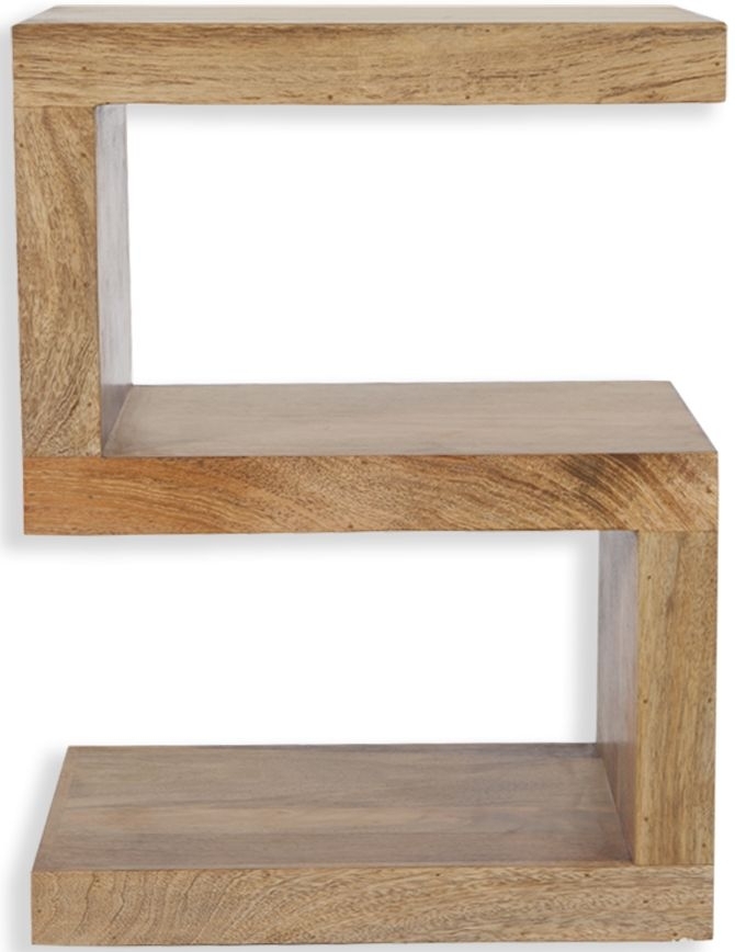 Cuban Shelving Unit - S Shape - Natural Mango Wood