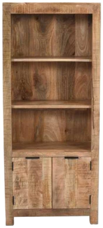Dispur Bookcase - with Cupboard - Solid Mango Wood