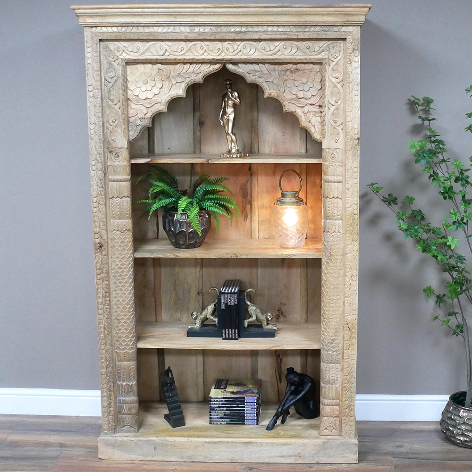 Bookcase - Carved Mango Wood - Small