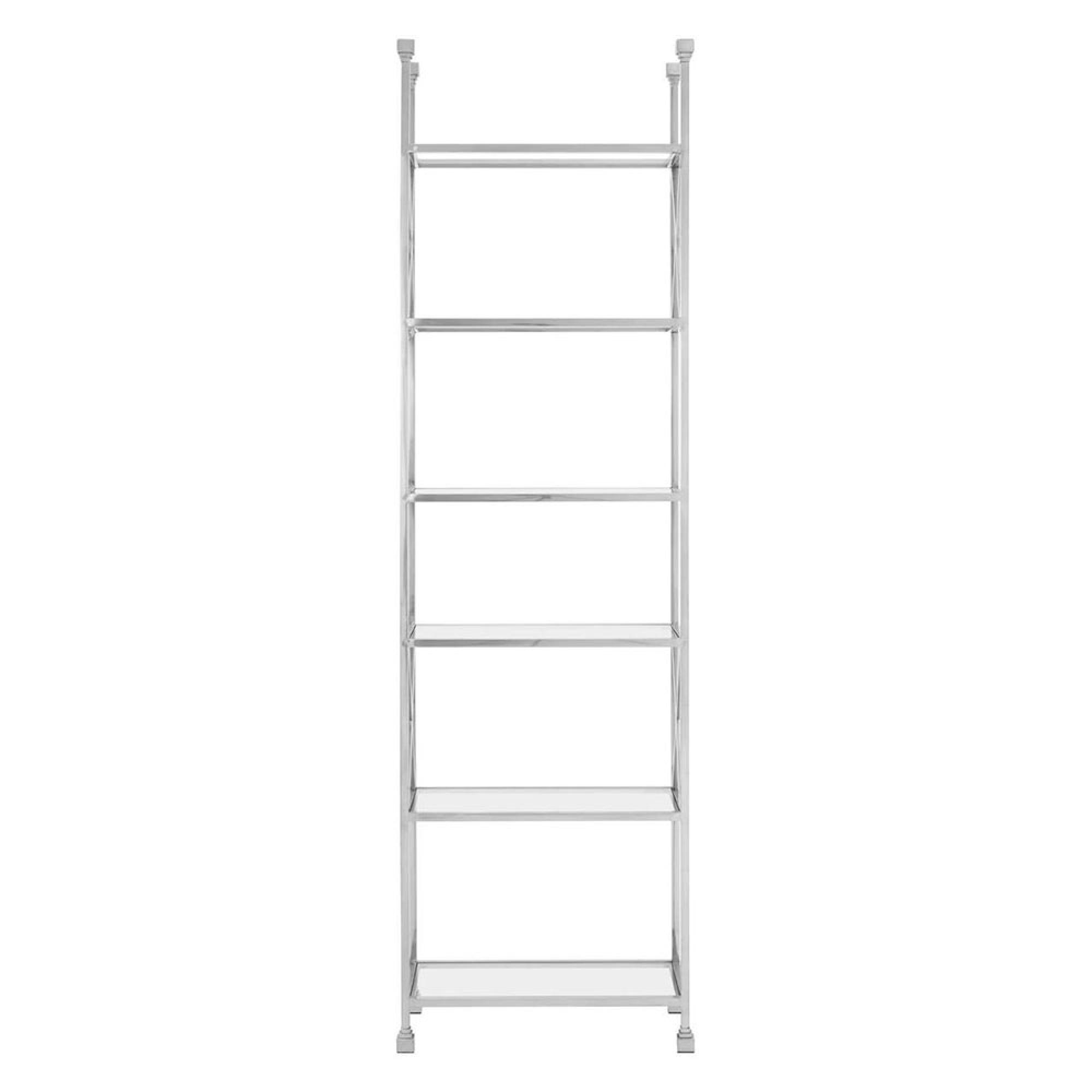Horizon Open Shelving Unit - Clear Glass with Silver Metal