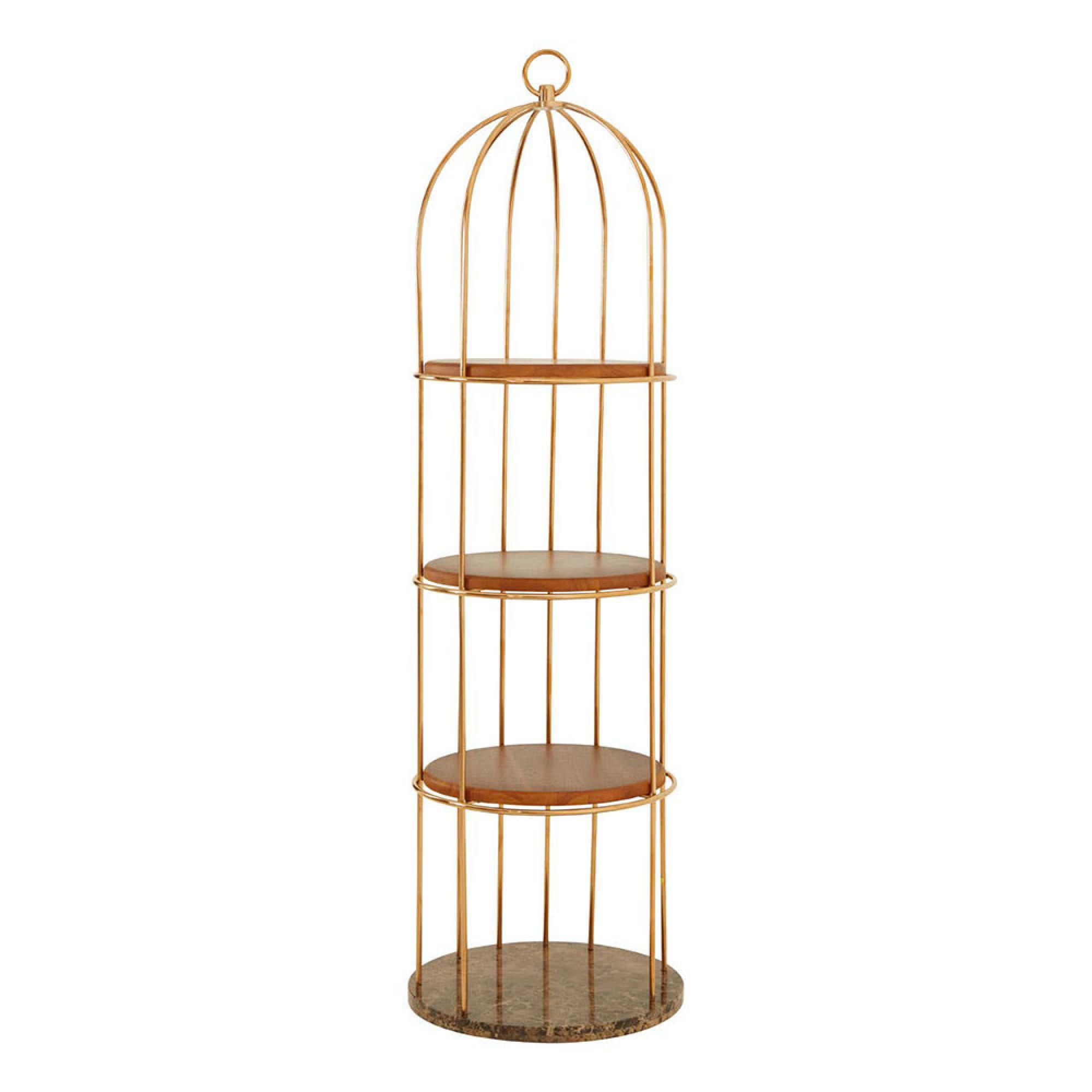 Horizon Shelving Unit - Large Cage - Gold Metal