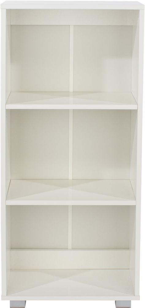 Lido Low Narrow Bookcase - White