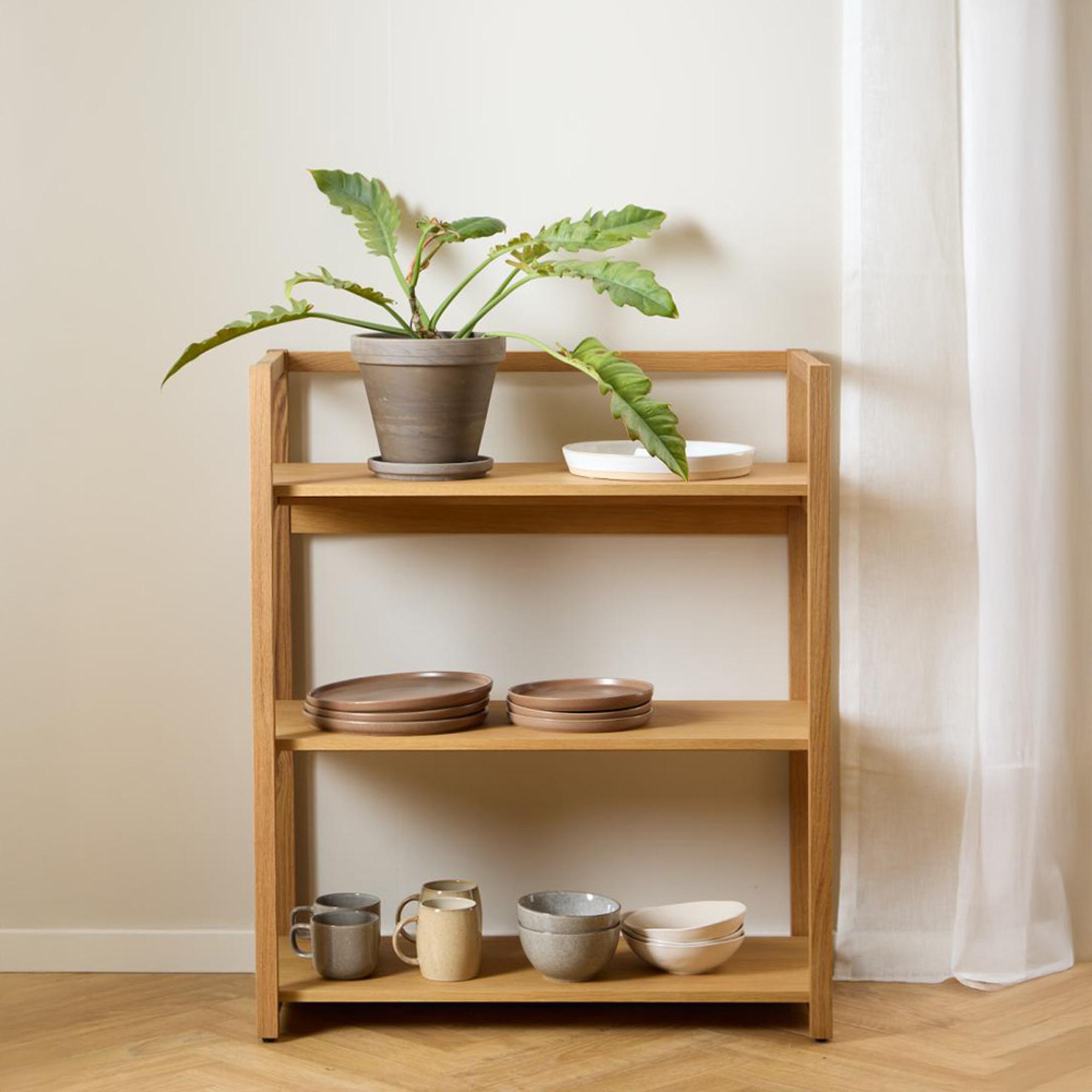 Ludza Bookcase - Small - Open - Oak