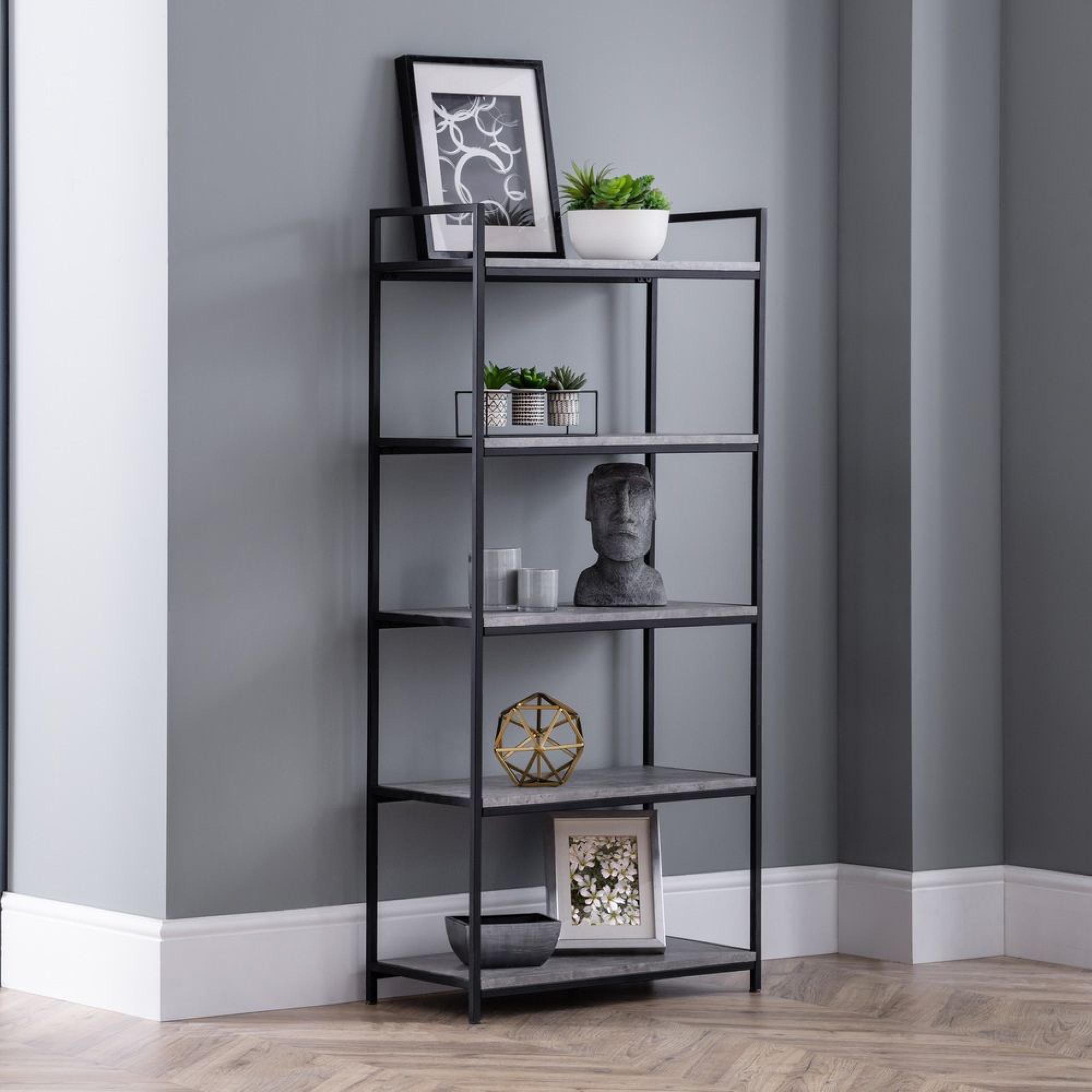 Staten Tall Bookcase - Concrete