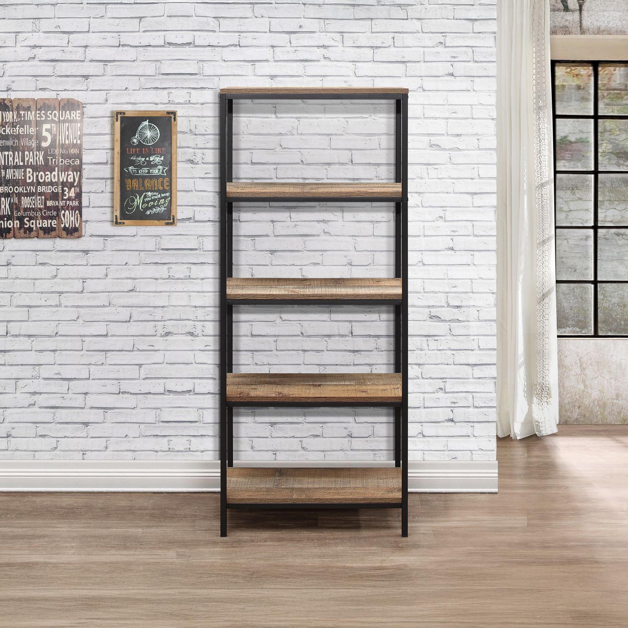 Urban Bookcase - Industrial Style - Tall - Rustic Wood