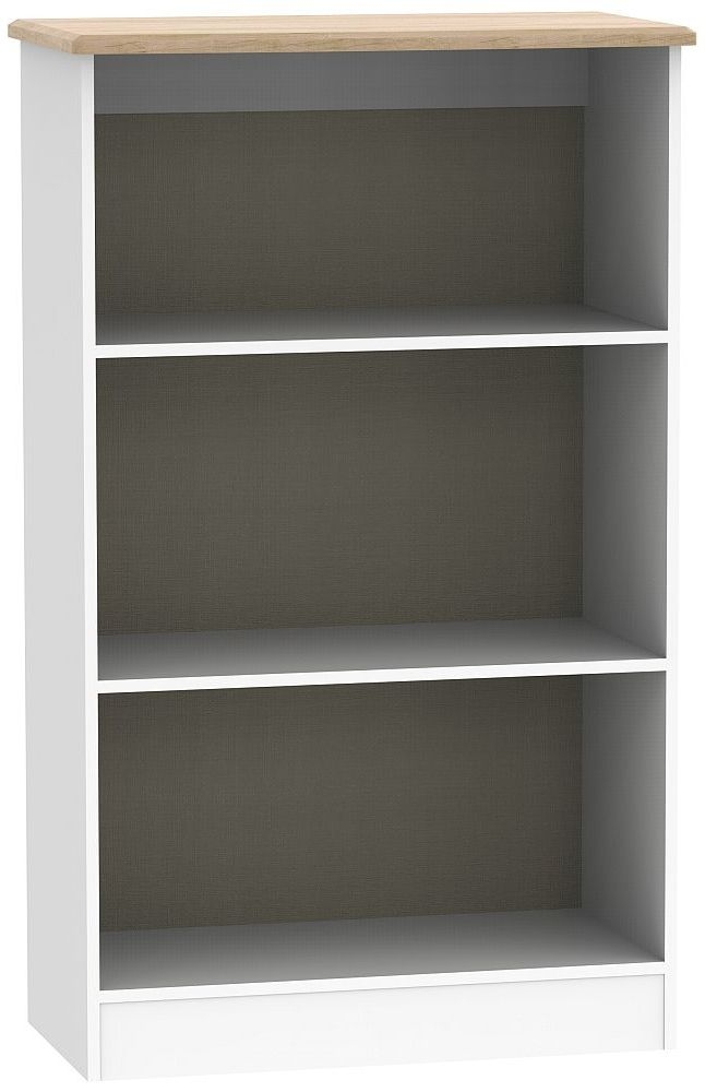 Victoria Bookcase - White and Riviera Oak