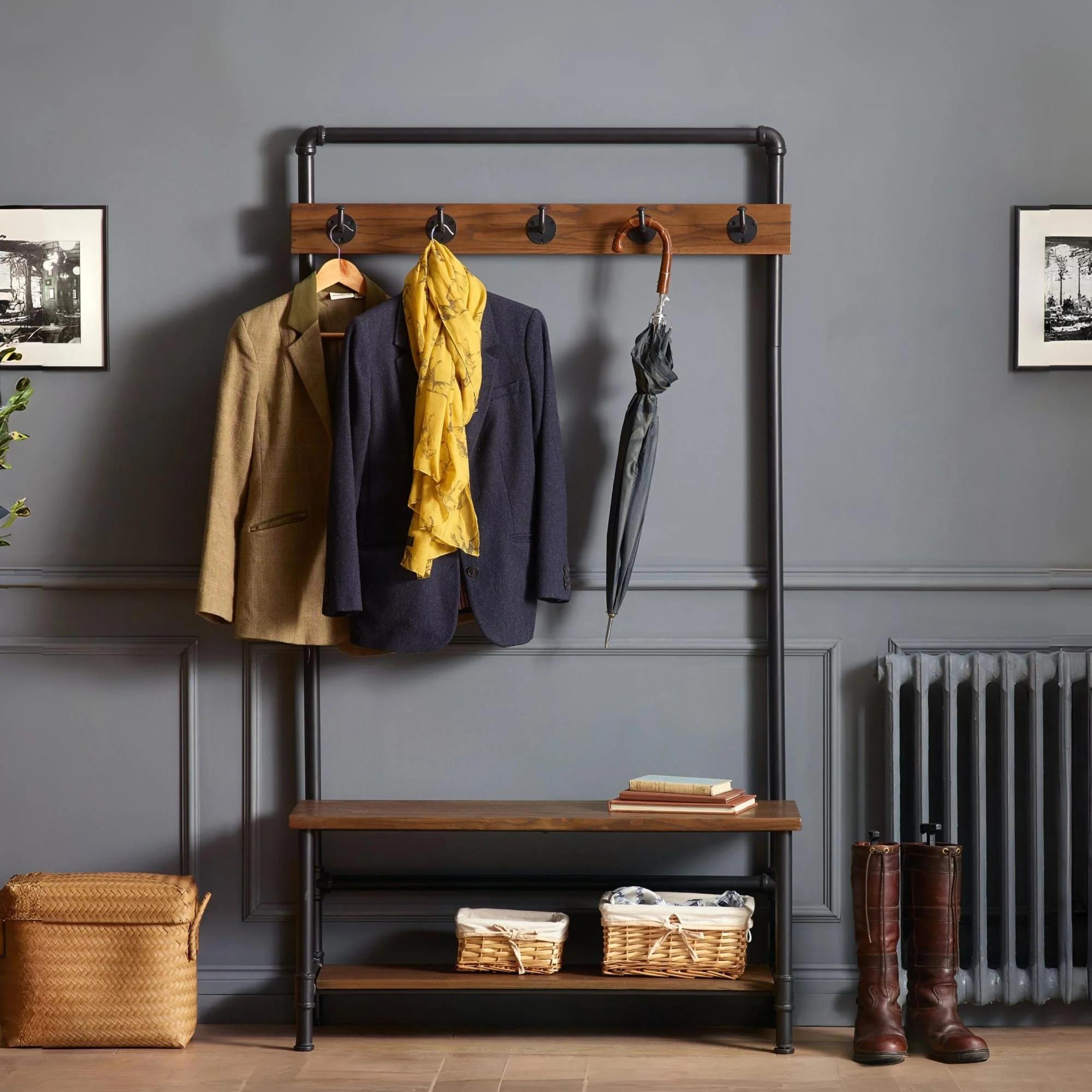 Boston Hallway Shoe Bench with Coat Rack