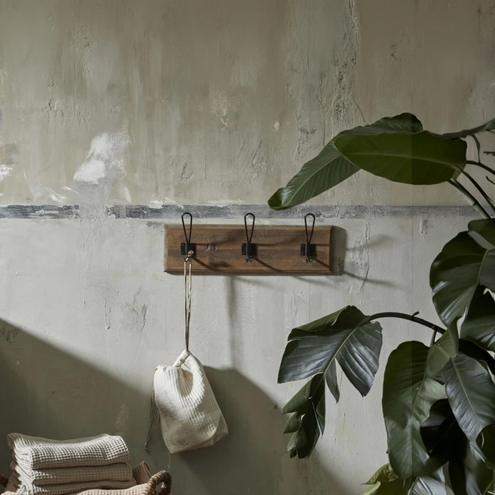 Caroni Coat Rack - Set of 2 - 3 Hooks - Natural