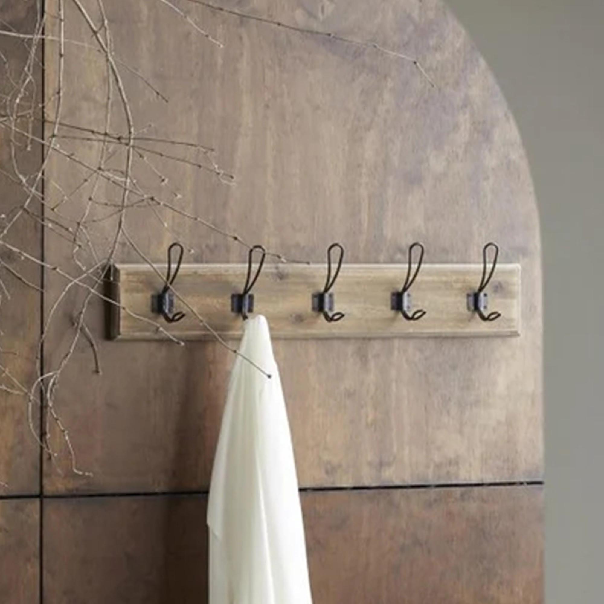 Caroni Coat Rack - Set of 2 - 5 Hooks - Natural