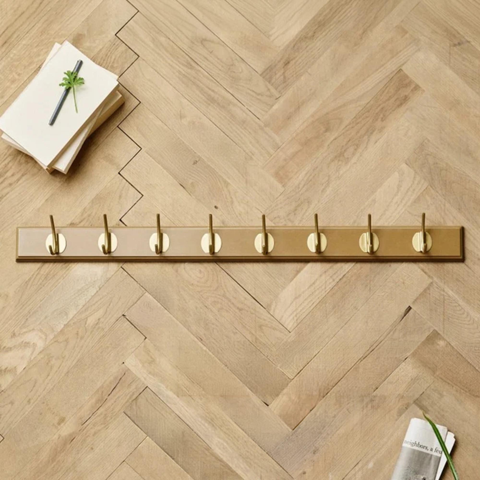 Edgy Coat Rack - Set of 2 - 8 Hooks - Brown