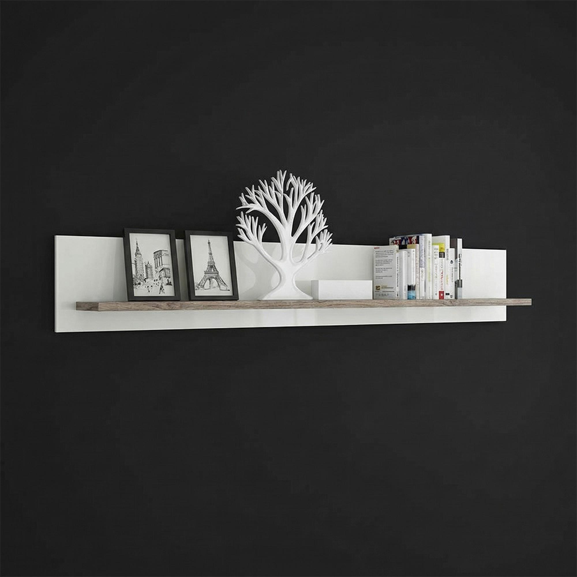 Toronto Wall Shelf - 125cm - White Gloss