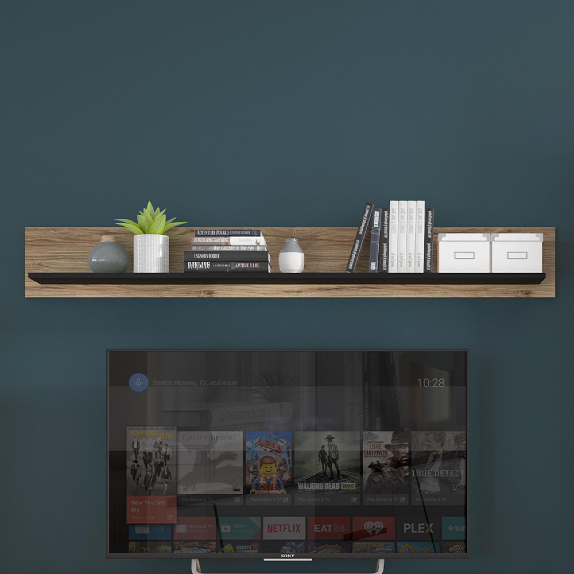 Brolo Wall Shelf - 167cm - Walnut