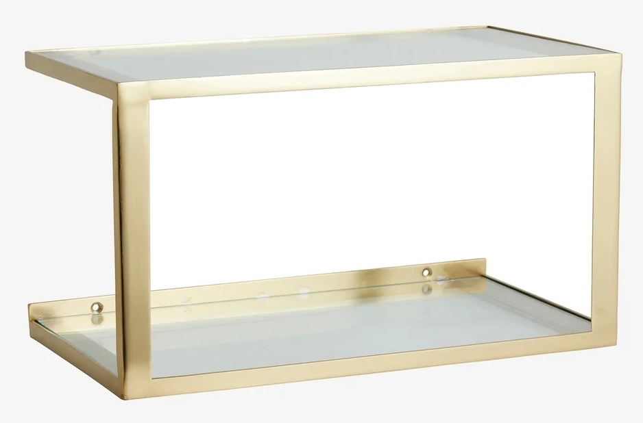 Nera Wall Shelf - Golden - Glass