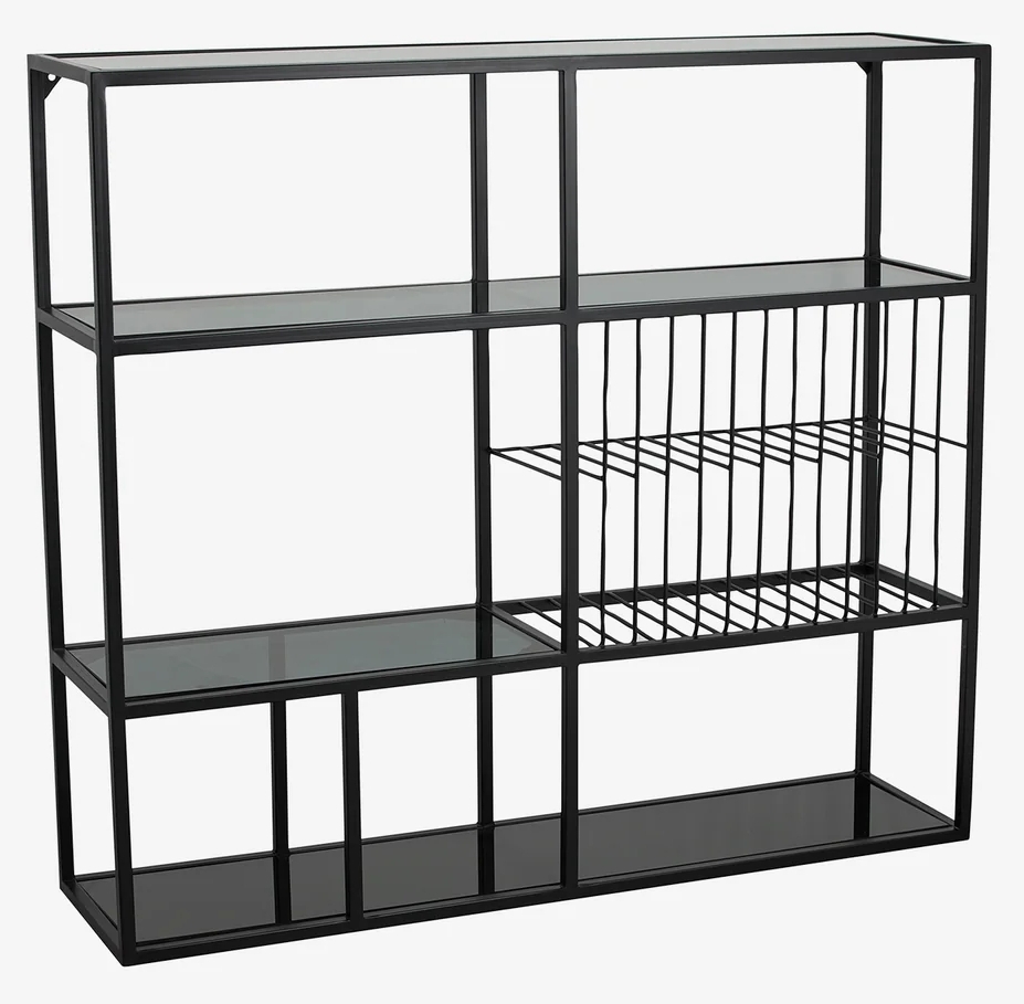 Rur Wall Shelf - Black - Glass