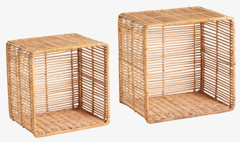 Zeya Wall Shelves - Set of 2 - Storage - Rattan