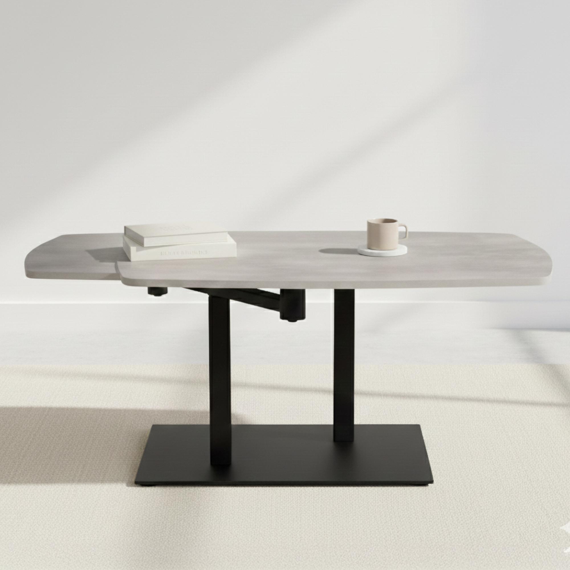 Carballo Coffee Table - Grey Ceramic Swivel