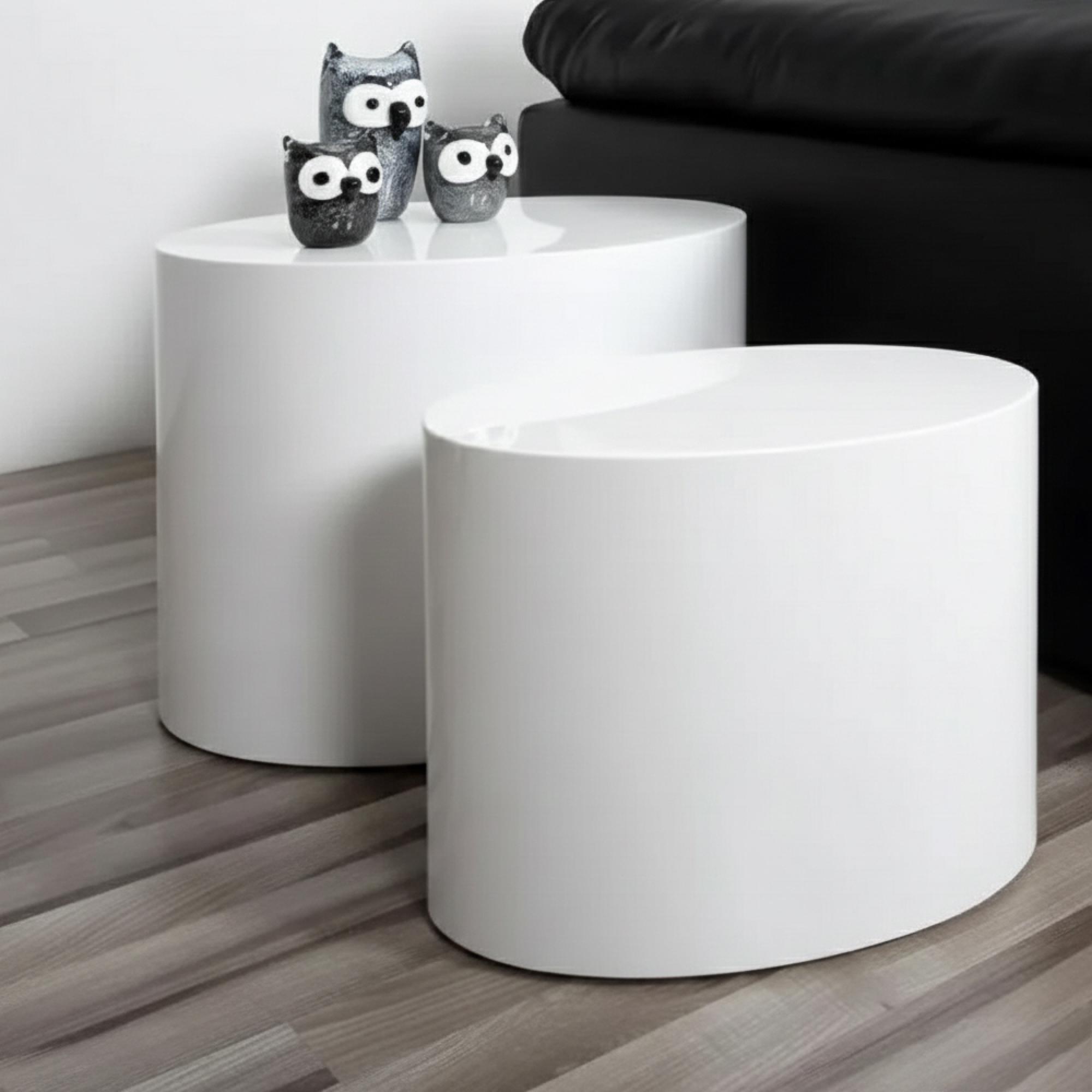 Mice Coffee Table - Set of 2 - White Gloss Oval
