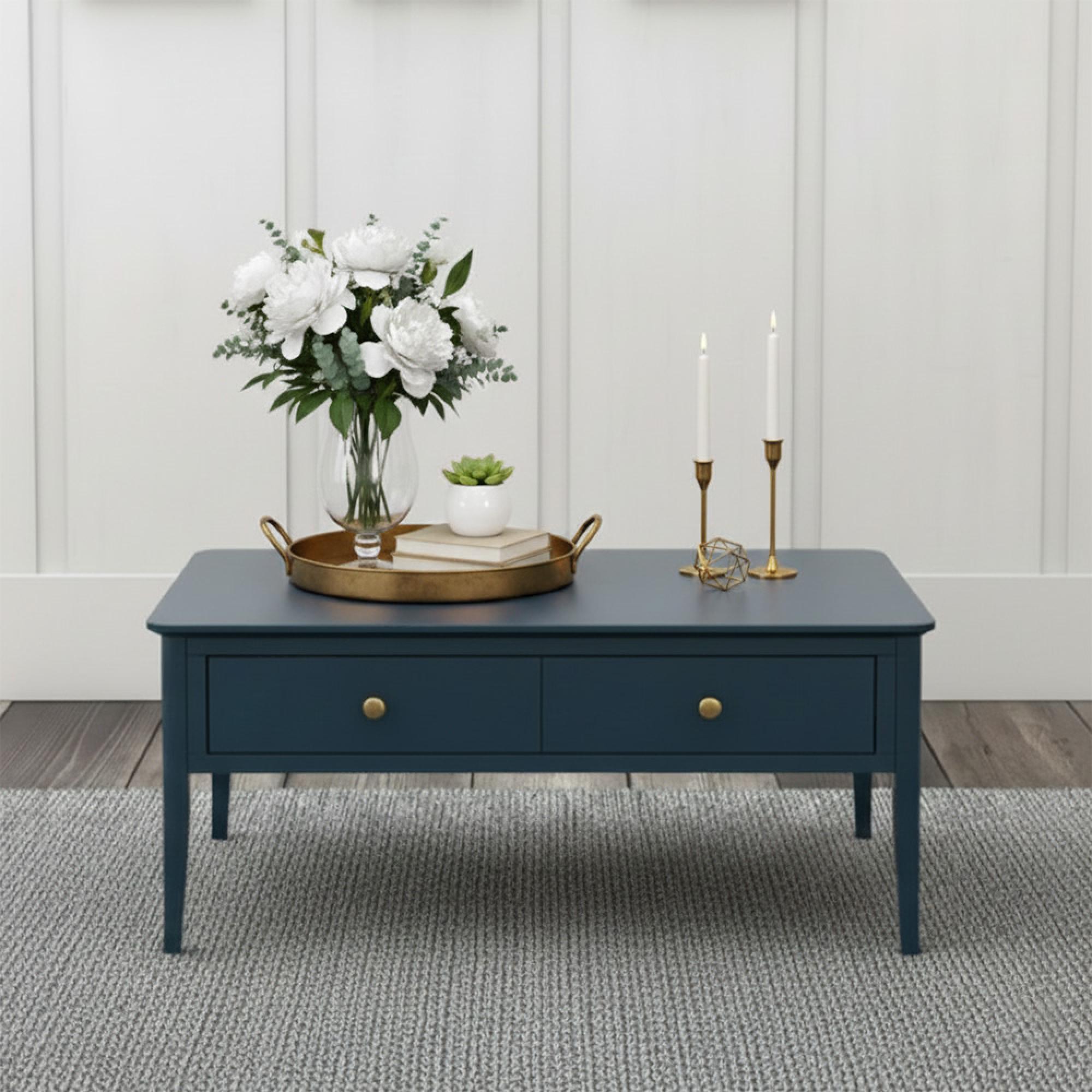 Harrogate Coffee Table - 2 Drawer - Blue