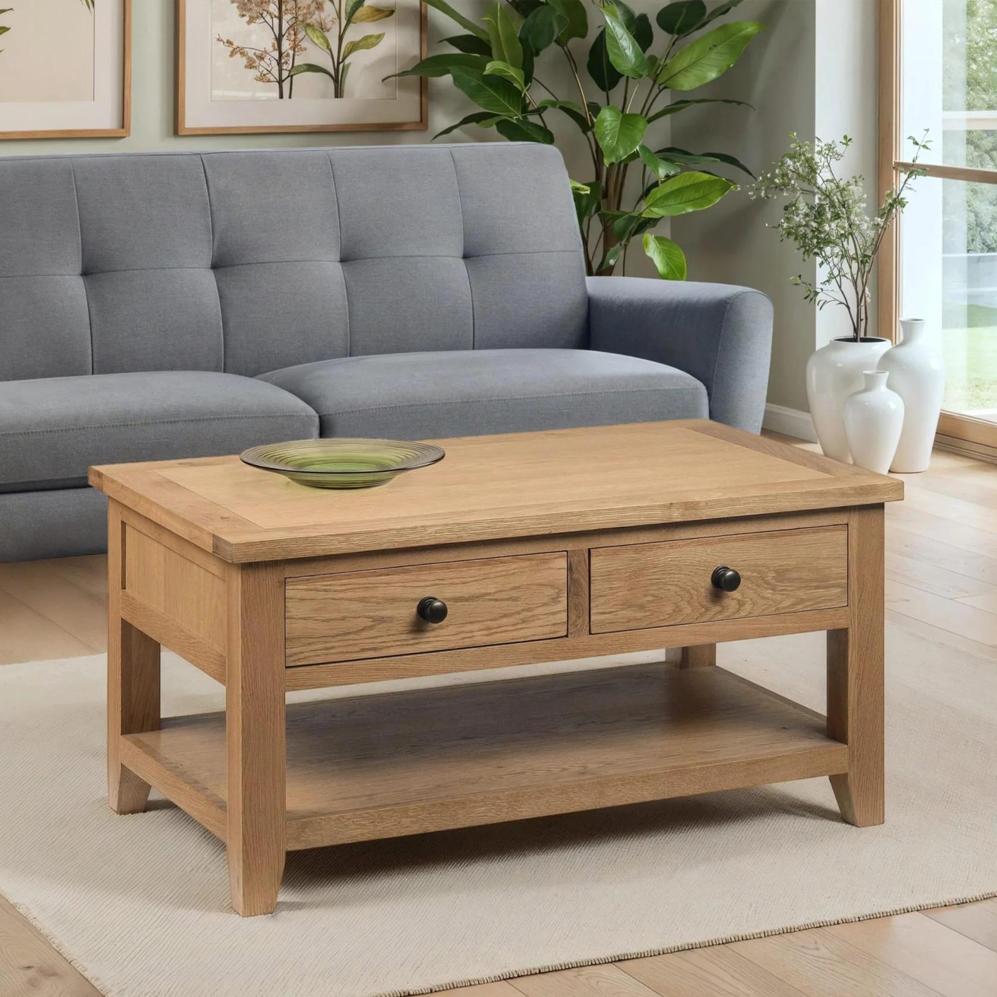 Astoria Oak Coffee Table - 2 Drawer