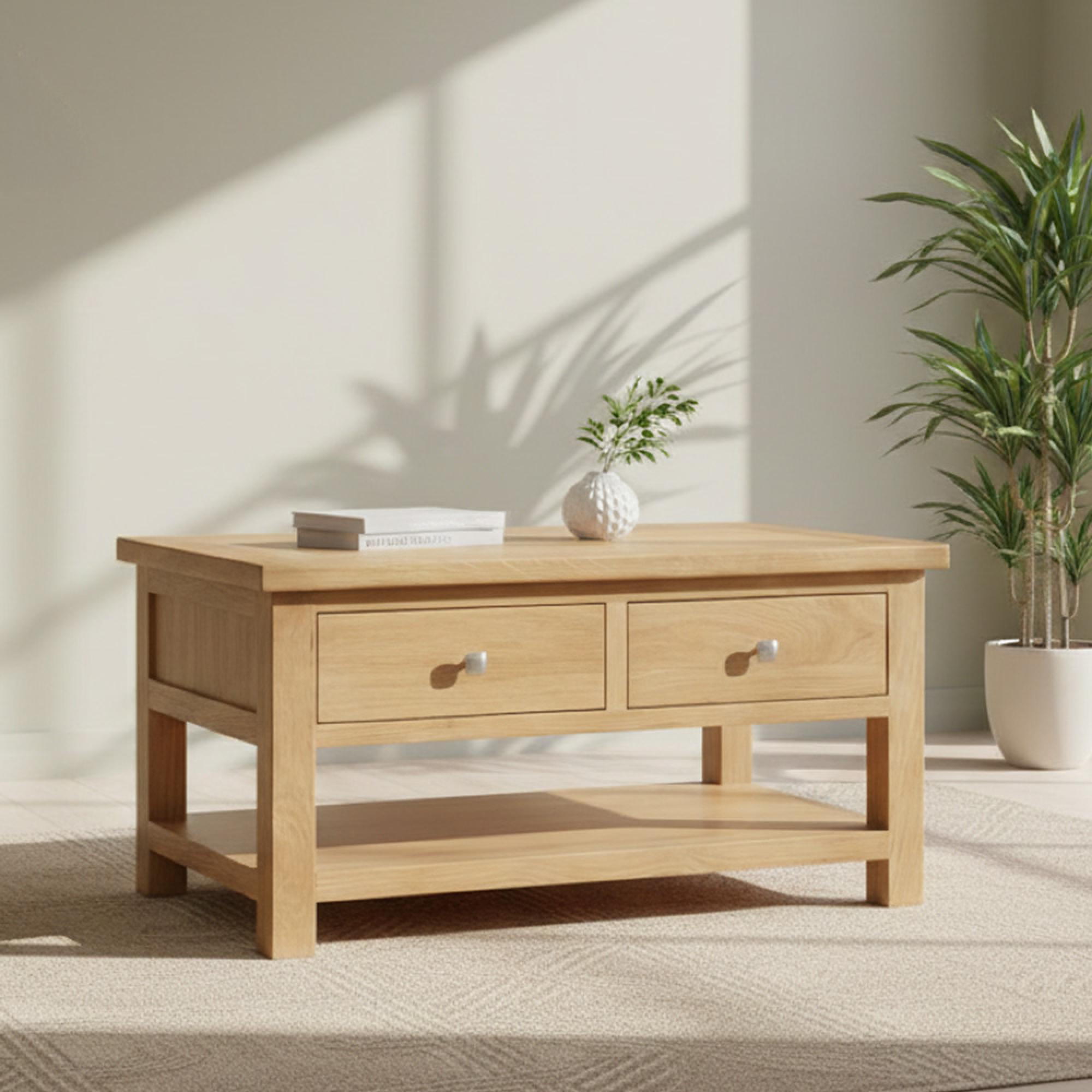 Appleby Coffee Table - 1 Drawer - Oak