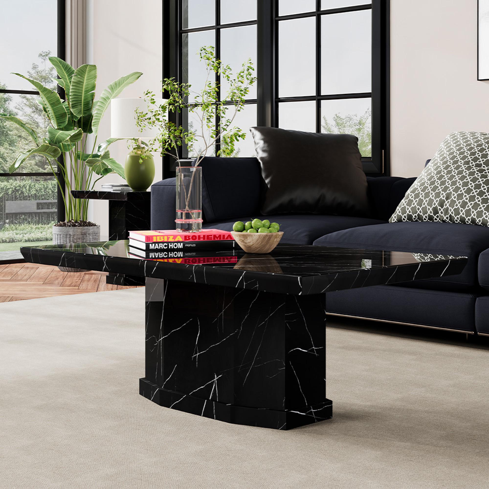 Naples Coffee Table - Black Marble