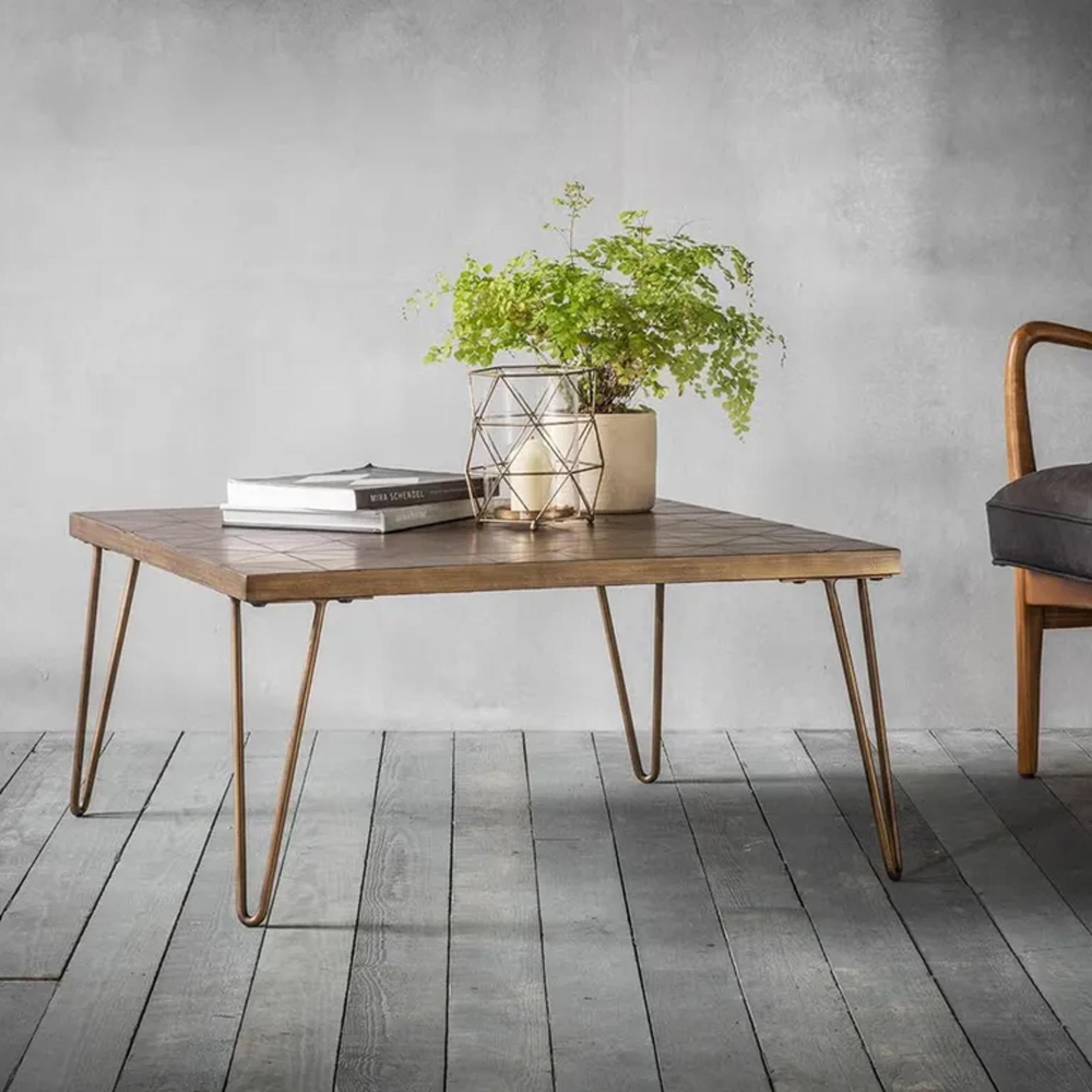 Clearance - Pompeii Coffee Table - Square - Metallic Ceramic - B39