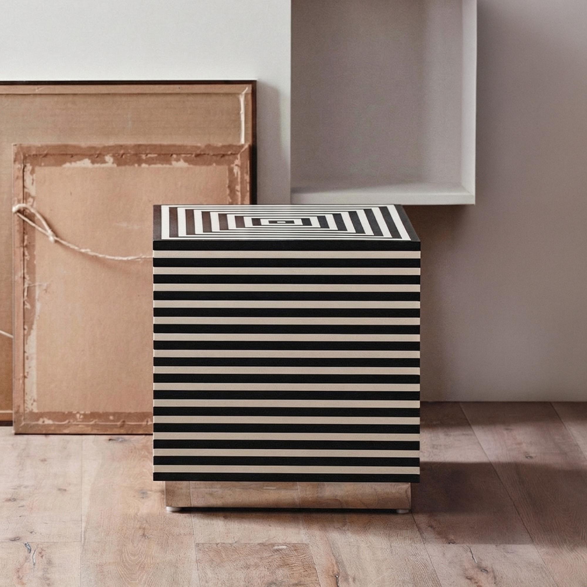 Taura Coffee Table - Square - Black & White