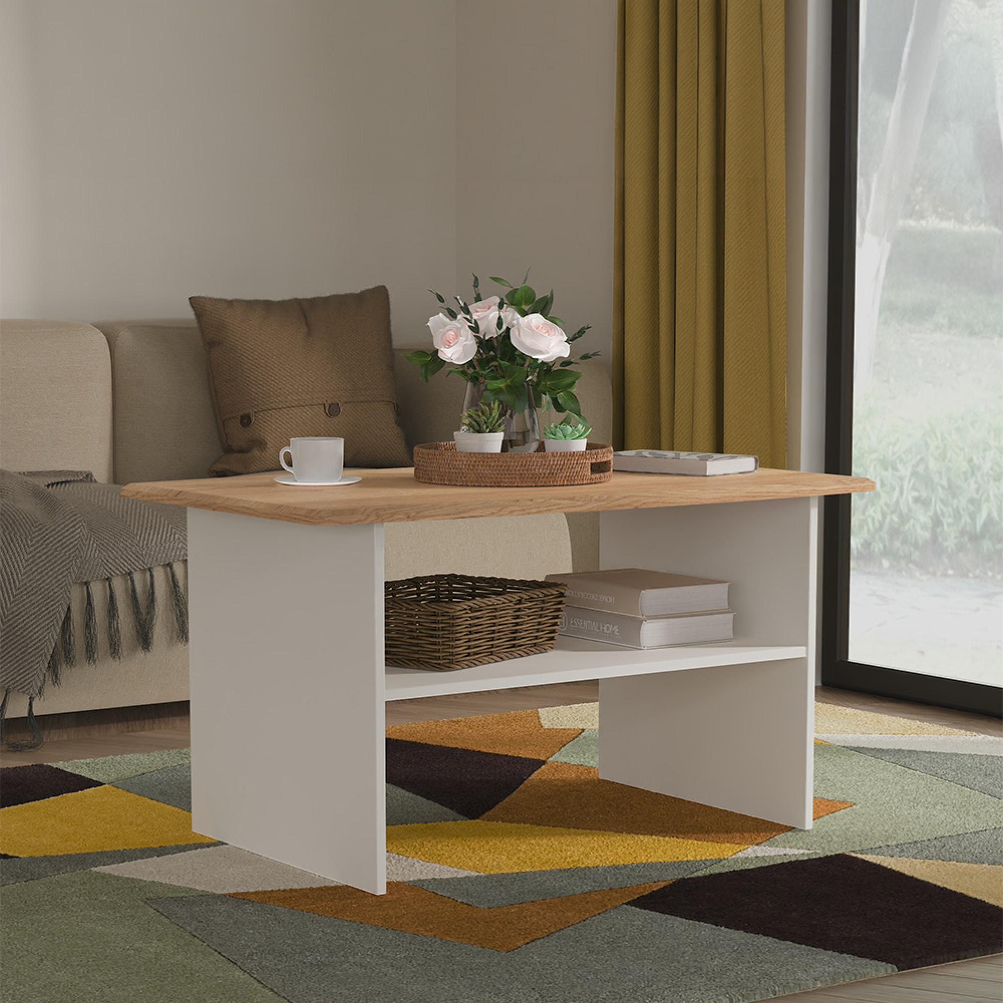 Victoria Coffee Table - Grey and Riviera Oak