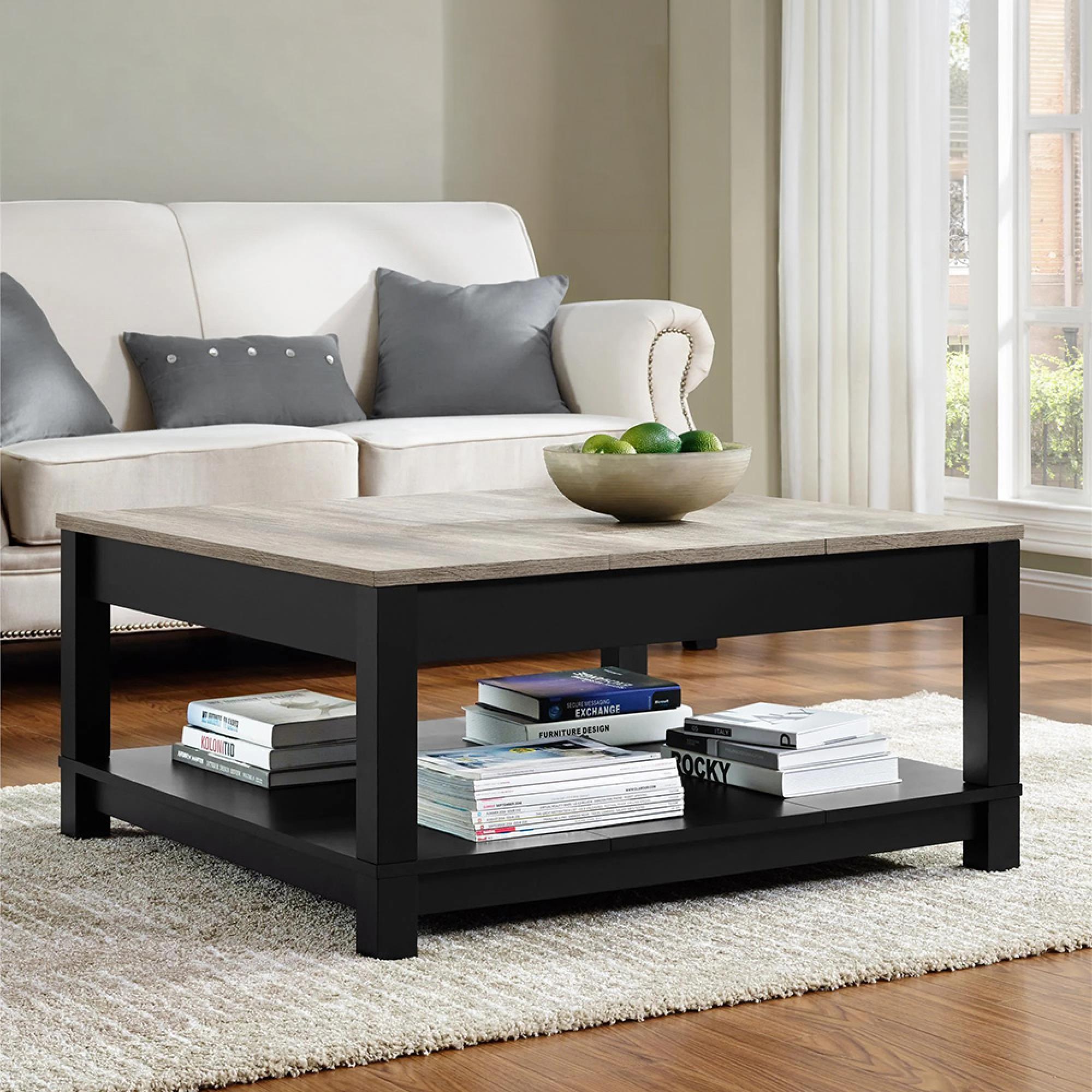 Carver Coffee Table - Weathered Oak & Black - 5047196PCOMUK