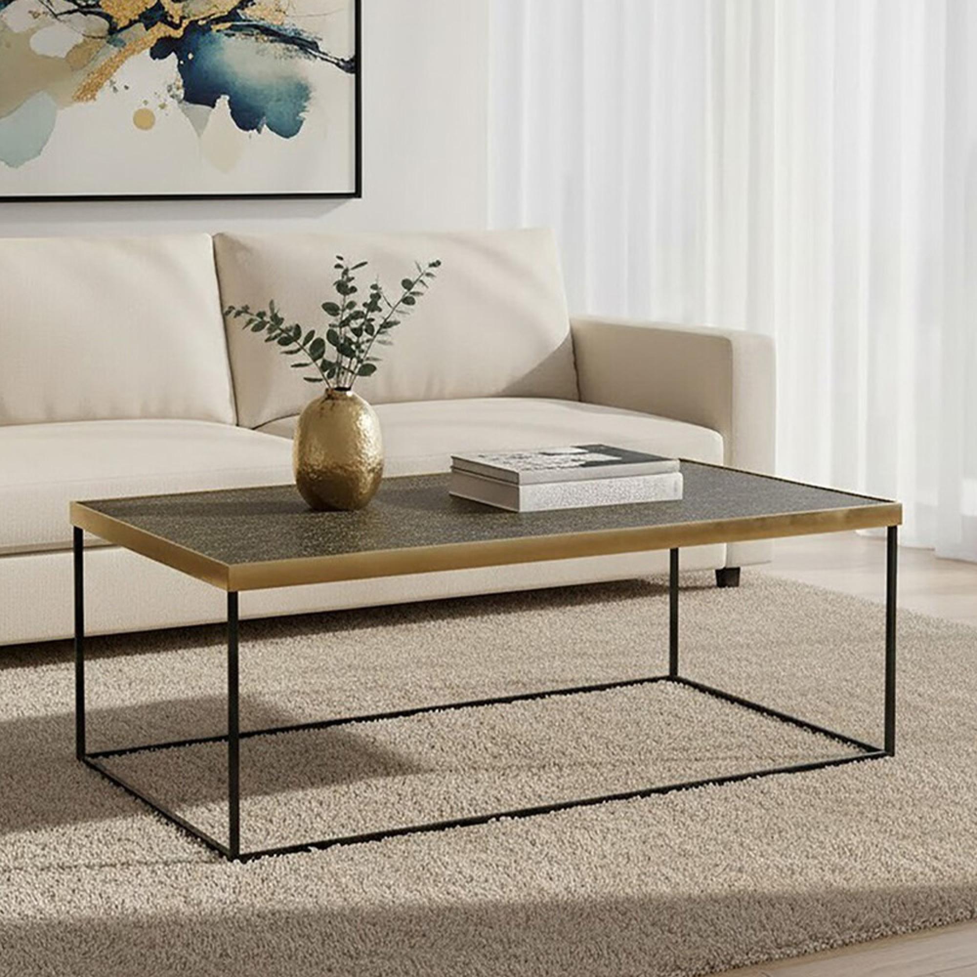 Akola Coffee Table - Glass and Gold