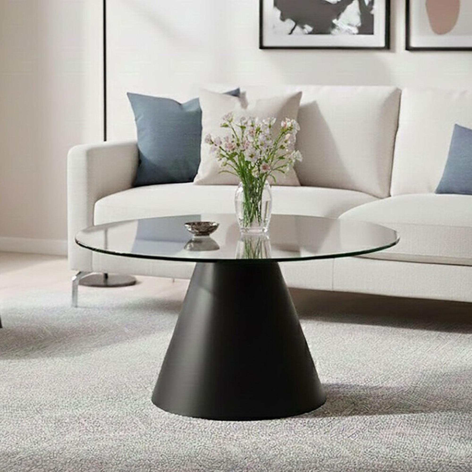 Azalea Coffee Table - Clear Glass - Round